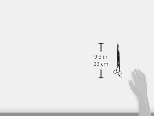 [Australia] - ShearsDirect Curved Titanium Shear with Gem Stone Tension and Ergonomic Handle Design Case Included Scissors, 8.5", Black 