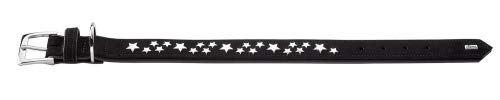 HUNTER Softie Stars Art-Nubuk Nickel Collar, 55 cm, Medium, Black/Nappa Black M Black/ black - PawsPlanet Australia