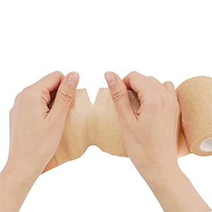 Cohesive Bandages Vet Wrap 12 Pack 5 cm x 4.5 m for Wrist Ankle Sprain and Swelling (Beige) - PawsPlanet Australia