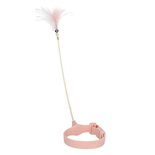 Vnliway Cat Feather Toy， Funny cat Stick，Cat Interactive Toy, Funny cat with Feathers on feet, Used for cat Indoor Play，Pink - PawsPlanet Australia