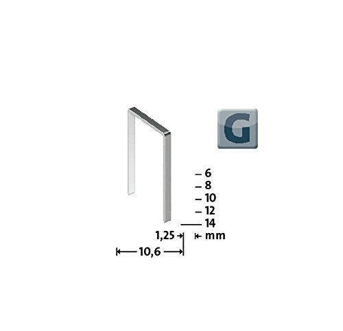 Novus flat wire staples 14 mm length, for hammer tackers, 600 staples of type G 11/14, made of galvanized steel wire, 600 pieces. single - PawsPlanet Australia
