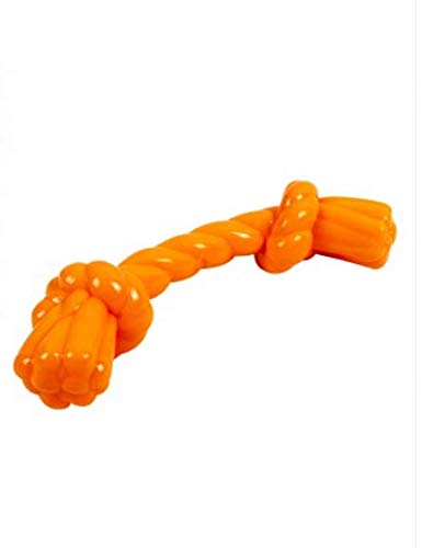 Tough Rubber Knotted Rope Style Toy for Dogs (Orange) Orange - PawsPlanet Australia