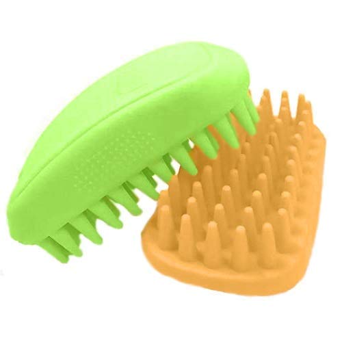 EGI Pet Silicone Shampoo Brush for Long & Short Hair, Anti-Skid Rubber Dog Cat Pet Mouse Grooming Shower Bath Brush Massage Comb Medium Large Pets Dogs Cats green - PawsPlanet Australia