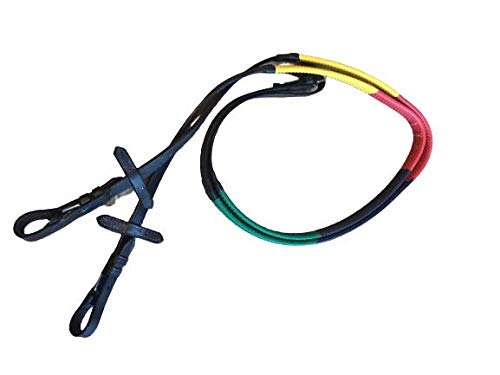 Cwell Equine MultiColour Rainbow Training Rubber Leather Reins For Horse Cob Pony Black (Cob Size) Cob Size - PawsPlanet Australia