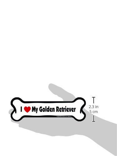 Imagine This "I Love My Golden Retriever Bone Car Magnet One Size - PawsPlanet Australia