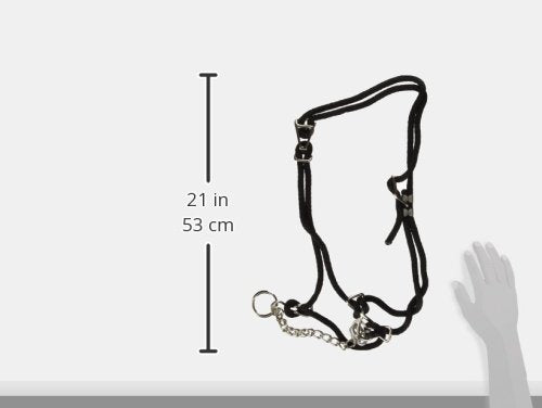 [Australia] - Hamilton Poly Rope Yearling Halter with Chain, 3/8-Inch, Black 