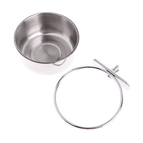 Classic Pet Products Coop Cup Stainless Steel Food Bowl, Cat Food Bowl, Water Bowl, Practical Feeding Tray, Parrot Feeder with Clamp 10cm As Picture Show - PawsPlanet Australia