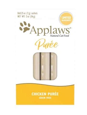 [Australia] - Applaws Lickable Puree Cat Treats in 2 Flavors: (1) Chicken and (1) Tuna (.25 Ounce Sachets, 8 Count per Flavor, 16 Treats Total) Plus Silicone Lid 