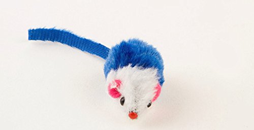 [Australia] - Keklle Play Fur Mice Cat Toys – Mixed Bag of 10 Play Mice with Rattling Sounds – 4 Color Variety Pack of Catnip Toy 
