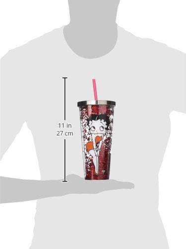 Spoontiques Betty Boop Glitter Cup with Straw - PawsPlanet Australia