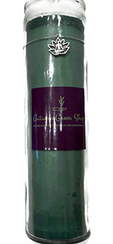 Green Candle - Lotus/Charm - Meditation, Spiritual, Yoga to Bring in Tranquility, Relieve Stress, Create Balance, Healing and Money Drawings - PawsPlanet Australia