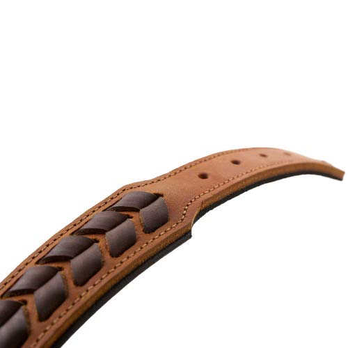 HUNTER 68555 EL Paso Collar, 149 g S-M Cognac/Black - PawsPlanet Australia