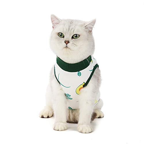 Tineer 2 Packs Pet Surgical Recovery Suit,E-Collar Alternative for Cats, Abdominal Wounds After Surgery Wear for Kittens Physiological Clothes (S, Pink + Green) S - PawsPlanet Australia