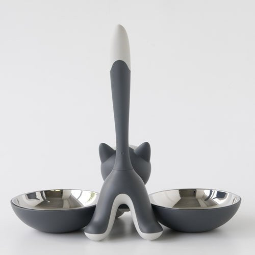 A di Alessi Tigrito Cat Bowl, Grey - PawsPlanet Australia