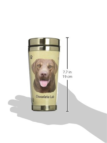 [Australia] - E&S Pets Stainless Steel Chocolate Lab Tumbler, 16 oz 