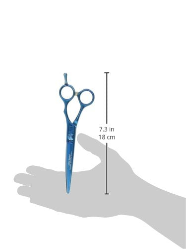 [Australia] - Master Grooming Tools 5200 Blue Titanium Shears — High-Performance Shears for Grooming Dogs - Curved, 6½" 