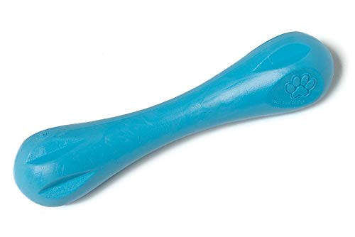[Australia] - West Paw Zogoflex Hurley Dog Bone Chew Toy – Floatable Pet Toys for Aggressive Chewers, Catch, Fetch – Bright-Colored Bones for Dogs – Recyclable, Dishwasher-Safe, Non-Toxic, Made in USA Large Aqua 