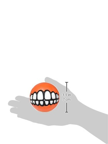 Rogz Grinz Ball, Large, 7.8 cm, Orange 3" - PawsPlanet Australia