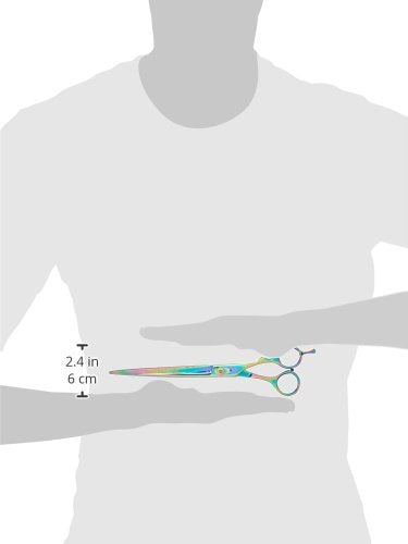 [Australia] - Tamsco Plasma Coated Shear 9-InchSemi-Convex Edge Japanese Stainless Steel Plasma Rainbow Finish Removable Finger Rest Adjustable Tension Screw 