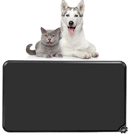 SZETOSY Silicone Pet Feeding Mat - 2Pcs Pet Food Mat for Dogs and Cats FDA Grade Non Slip Dog Cat Bowl Mat 47 x 30 cm,Grey&Black - PawsPlanet Australia