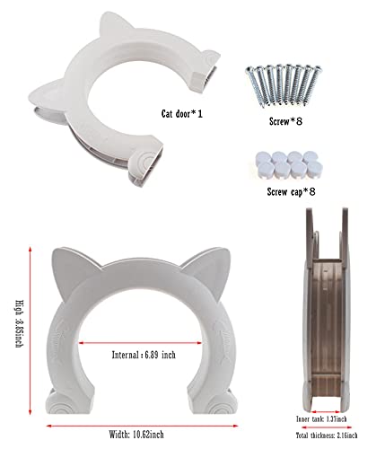 Cat Door Interior Pet Doors for Cats Kitty Shaped Hole Cat Gate Pass Fits Inside Door Hides Litter Box Furniture for Small Pets up to 21lbs Black - PawsPlanet Australia