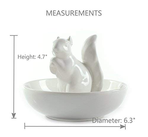 LA JOLIE MUSE Nut Bowl Snack Serving Dish - Ceramic Squirrel Candy Dish for Pistachio Peanuts, Home Decorations Gifts - PawsPlanet Australia