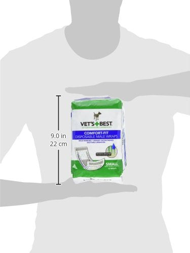 [Australia] - Vet’s Best Comfort Fit Disposable Male Dog Diapers | Absorbent Male Wraps with Leak Proof Fit Small 12ct 