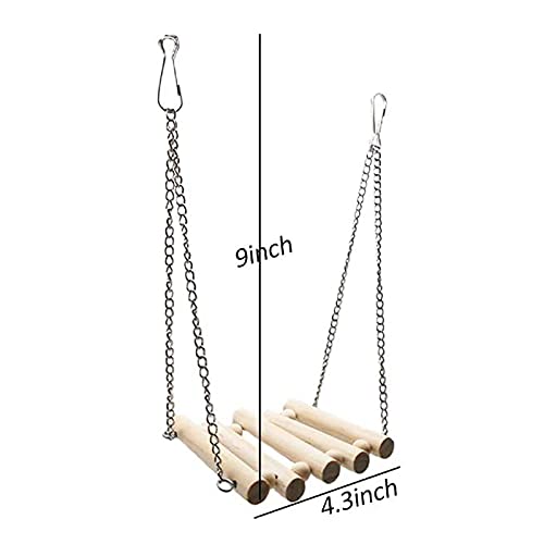 Wonninek 13 Pcs Bird Parrot Swing Chewing Toys with Upgraded Bell Natural Wood Standing Hanging Hammock Bird Cage Toys for Small Parakeets, Cockatiels, Finches, Budgie, Macaws - PawsPlanet Australia