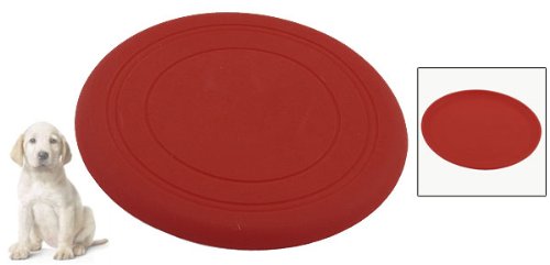 [Australia] - uxcell Silicone Round Pet Flying Frisbee Toy, 6.7-Inch, Red 