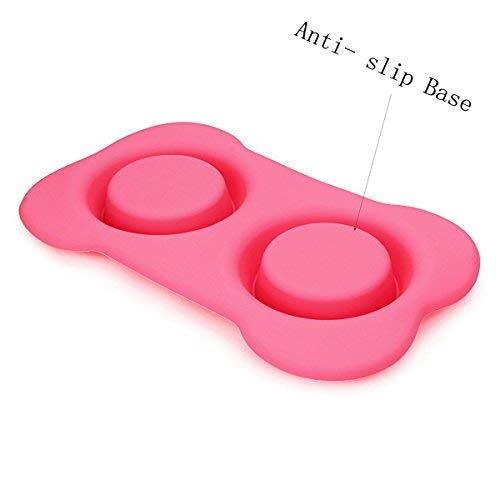 [Australia] - Hubulk Pet Dog Bowls 2 Stainless Steel Dog Bowl with No Spill Non-Skid Silicone Mat + Pet Food Scoop Water and Food Feeder Bowls for Feeding Small Medium Large Dogs Cats Puppies S(for Puppies) Pink 