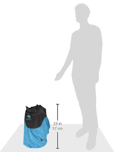 [Australia] - touchdog Subzero-Storm Waterproof 3M Reflective Dog Coat w/Blackshark Technology Sky Blue, Black Large 