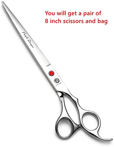 Purple Dragon 4“/5"/5.5"/6"/6.5"/7"/7.5"/8"/9"/10" Sharp Edge Salon Hair Cutting Shears - Pet/Dog Grooming Scissors with Bag - Perfect for Barber or Pet Groomer 8 inch - PawsPlanet Australia