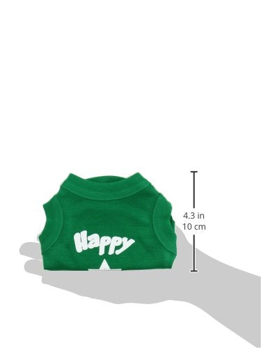 [Australia] - Mirage Pet Products 8-Inch Happy Hanukkah Screen Print Shirts for Pets, X-Small, Emerald Green 