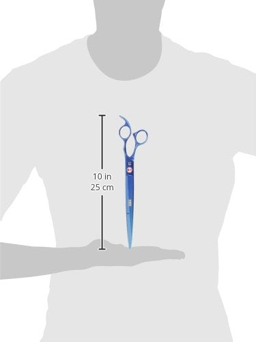 [Australia] - ShearsDirect Japanese 440C Blue Titanium Cutting Shears with Pink Gem Stone Tension and Anatomic Thumb, 9.0-Inch 