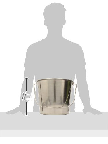 [Australia] - QT Dog Round Stainless Steel Bucket, 16 Quart 