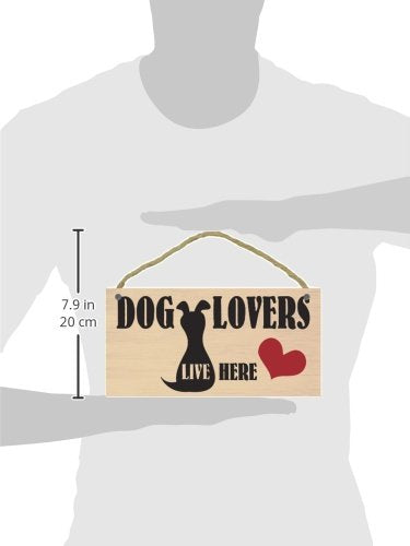 [Australia] - Imagine This "Dog Lovers Here Wood Sign for Pets, Heart 