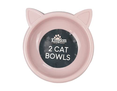 Cat Bowls - 2 Pack Pink and Grey - PawsPlanet Australia