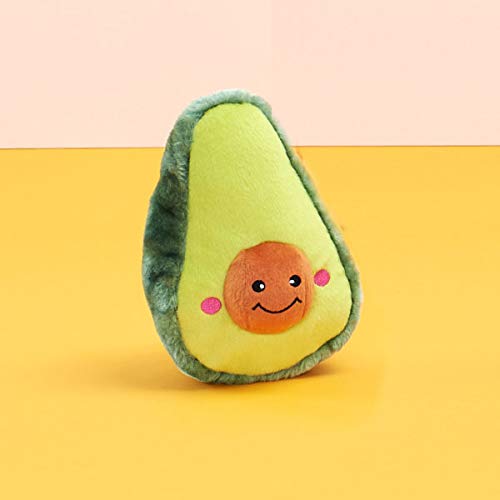 [Australia] - ZippyPaws Nomnomz Avocado Dog Toy - Soft Plush Squeaker Toy for Small, Medium, Large Dogs 