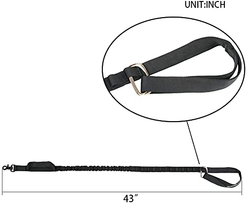 EXCELLENT ELITE SPANKER Tactical Bungee Dog Lead Military Lead Dog Elastic Brown Black Dog Lead Walk Training Lead Nylon Leash for Dogs Quick Release Dog Leash with 2 Control Handle(Black) - PawsPlanet Australia