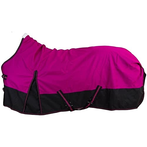 RL24 - Pasture blanket winter blanket high neck 600D BASICLINE with nylon lining, polar fleece lining or filling in 100g, 200g, 300g pink/black 155cm (polar fleece lining) - PawsPlanet Australia