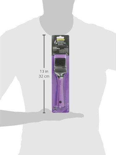 [Australia] - Master Grooming Single Sided Pet Grooming Slicker Brush – Flex Purple 8” x 1.75” Small Area Soft Brush, Easy on Wrists 