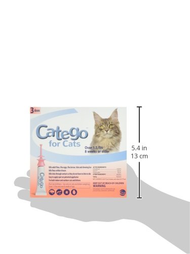 Catego Fast-Acting Flea and Tick Treatment For Cats/Kittens (Over 1.5 lbs) Kills Fleas Within 6 Hours, Prevents Flea Re-Infestations - PawsPlanet Australia