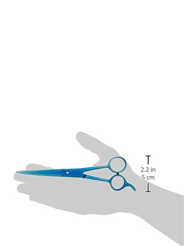 [Australia] - Tamsco Genuine Japanese Stainless Steel Scissor 7.5-Inch Blue Coated Curved Blade Semi-Convex Edge Japanese Stainless Steel Blue Plasma Finish Micro Serrated Blades Curved Blade 