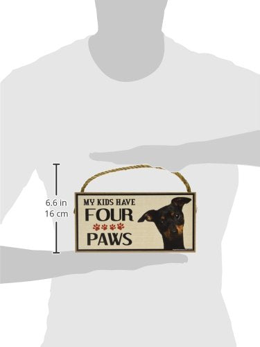 [Australia] - Imagine This Wood Breed Four Paws Sign, Min Pin 