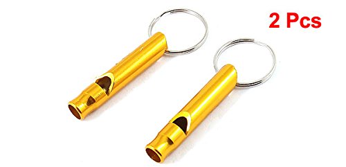 uxcell 2 Piece Pocket Pet Dog Puppy Cat Training Sound Whistle Keychain, Yellow - PawsPlanet Australia