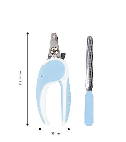 GELFUL Pet Nail Clippers Dog Nail Clippers with Protective Guard Safety Lock and Nail File Suitable for Medium and Large Breeds Professional Pet DIY Grooming Tools for Animals at Home (blue, big) blue - PawsPlanet Australia