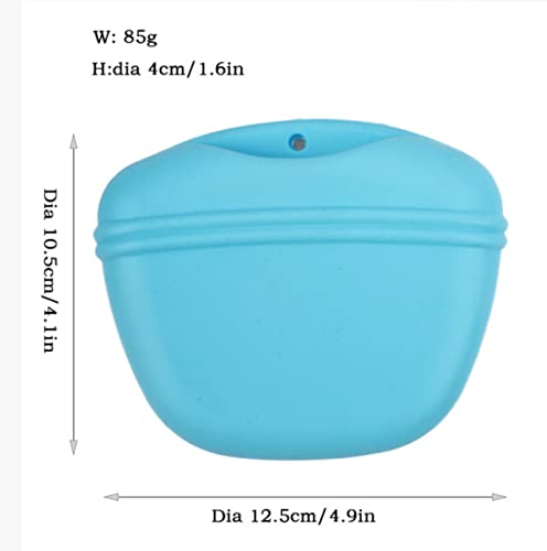 Voarge 2PCS Dog Treat Pouch, Silicone Treat Pouch Training Pet Puppy Bag Pocket Snack Treat Food Holder with Clip for Dog Walks, Closing and Waist Clip, Blue and Green - PawsPlanet Australia