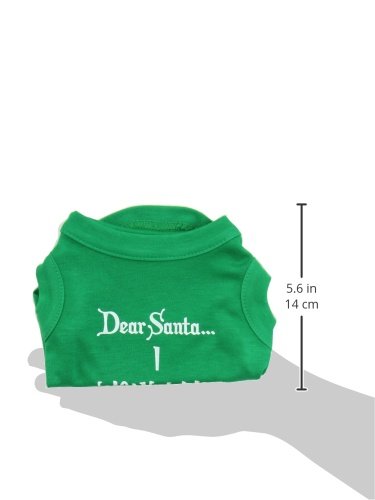 [Australia] - Mirage Pet Products 10-Inch Dear Santa I Went with Naughty Screen Print Shirts for Pets, Small, Emerald Green 