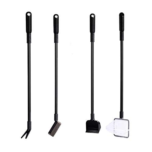 JOBEDE Aquarium Cleaning Set Fish Tank Cleaning Tools Clean Sponge Spoon Net Gravel Rake Plant Fork with Long Handle Multifunctional 4pcs Cleaning Tools for Aquarium Home Aquarium Fish Farm 4-in-1 - PawsPlanet Australia