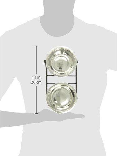 Dogit Stainless Steel Raised Dog Bowls with Plastic Cover for Both Dogs and Cats Small Wire Frame - PawsPlanet Australia